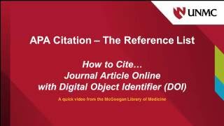 APA How to Cite Journal Article Online With DOI [upl. by Llehcram]