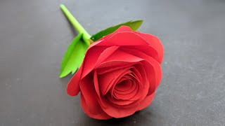 DIY  Rose Flower From Paper  How To Make  Paper Rose  Paper Flower [upl. by Riplex]