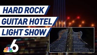 Hard Rock Guitar Hotel in Hollywood Opens With Mesmerizing Light Show  NBC 6 [upl. by Ackler]