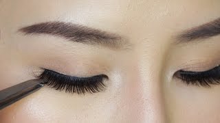 How to Apply False Eyelashes For Beginners [upl. by Donn]