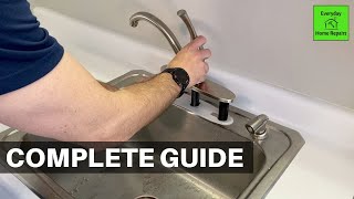 How To Install A New Delta Kitchen Faucet Including Removal [upl. by Kcirre]