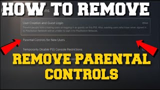 PS5 HOW TO REMOVE PARENTAL CONTROL EASY METHOD [upl. by Wyck302]