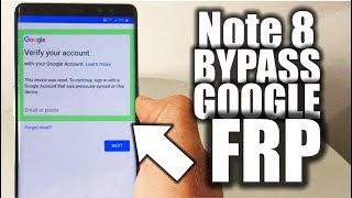 NO PC  Unlock Google Account FRP Bypass  Samsung Galaxy Note 8 [upl. by Sadinoel]