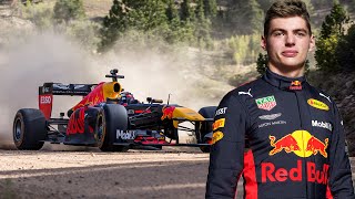 Max Verstappen Drives F1 Car in The Rocky Mountains 🇺🇸 [upl. by Ahsenot]