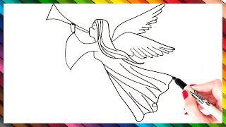 How To Draw An Angel Step By Step  Angel Drawing EASY [upl. by Kassi327]