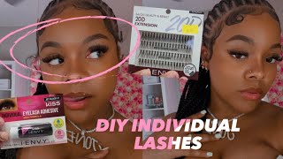 DIY Individual EYELASH EXTENSIONS  at home  💗  HIGHLY REQUESTED [upl. by Arde]