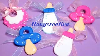 Distintivos para BABY SHOWER  Baby Shower souvenirs DIY [upl. by Asor]