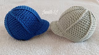 COMO HACER GORRO A CROCHET CON VISERA [upl. by Anida]