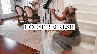 House Refresh  Painting Everything Black  Stair Rails Doors  Quarter Round [upl. by Caddaric]