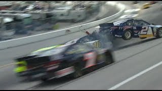 Brad Keselowski spins and takes out Greg Biffle  NASCAR Kentucky Quaker State 400 [upl. by Ahcsrop]