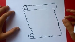 Como dibujar un pergamino paso a paso 2  How to draw a scroll 2 [upl. by Anelahs]