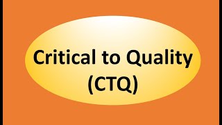 What is Critical To Quality Characteristics CTQ [upl. by Inol]