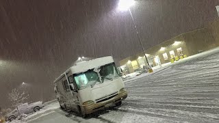 High Desert Snowstorm RVing amp Walmart to the Rescue [upl. by Nehr]