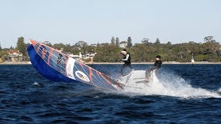 29er Sailing  PURE BLISS 25kts DOWNWIND CAPSIZE [upl. by Attej]