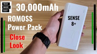 Close Look at the ROMOSS 30000mAh Sense 8 Power Bank [upl. by Yetty563]