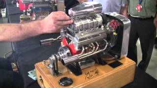 Miniature running Supercharged V8 Engine [upl. by Ainorev633]