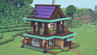 Minecraft Tutorial  How to Build an Amethyst Roof House 54 [upl. by Ydnahs]