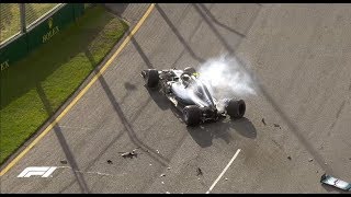 Bottas Crashes Out in Australia Qualifying 2018 All The Angles [upl. by Oiromed]