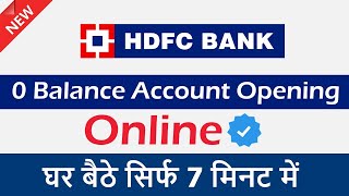 HDFC Bank Zero Balance Saving Account Instant Online Opening Process  Full Details [upl. by Aicatsanna821]