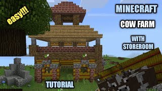 how to make a cow farmmilk farm in minecraft super easy [upl. by Selway]