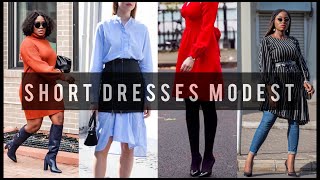 How to Wear SHORT Dresses Skirts MODESTLY  Modesty Hacks [upl. by Alcock]