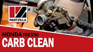 Honda ATV Carburetor Cleaning  Honda TRX350  Partzillacom [upl. by Alikahs920]