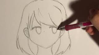 How to draw anime School girl  easy drawing tutorial [upl. by Eiggem]