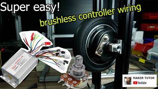 How to wire Brushless Electric scooter  eBike controller  10K potentiometer Speed control [upl. by Hnahym]