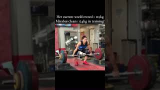 124 KG Clean By Mira Bai Chanu At Squat University Hall [upl. by Adeehsar]