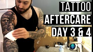 How To Treat A New Tattoo Healing ProcessAftercare DAY 3 amp 4 [upl. by Ralph]