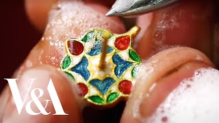 How was it made Making and enamelling an earring  VampA [upl. by Aynotan]