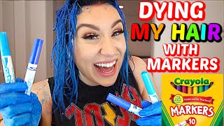 DYING MY HAIR WITH MARKERS 1 YEAR LATER Diy Hair Dye [upl. by Barina]