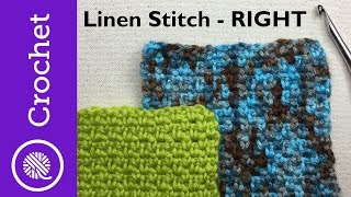 Easier Linen Stitch Moss Stitch  Beginner Crochet Lesson 5  Right Handed CC [upl. by Bish]