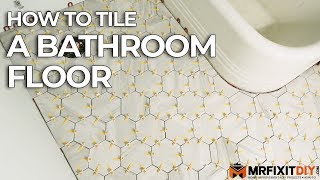 How to Tile a Bathroom Floor  DIY Bathroom Remodel [upl. by Eanil]