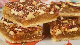 Pecan Squares Recipe Demonstration  Joyofbakingcom [upl. by Dunn446]