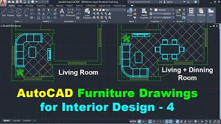 AutoCAD 2D Furniture Drawings for Interior Design  4 [upl. by Raddatz442]