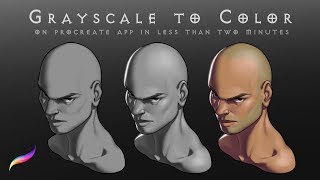 Grayscale to Color in less than two minutes  Procreate Tutorial [upl. by Crosse565]