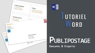 Word  Publipostage  Enveloppes amp Etiquettes [upl. by Anivol234]