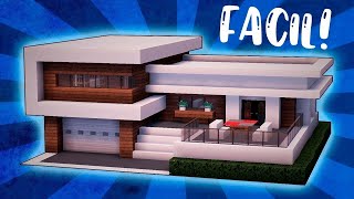 ✅Cómo hacer una casa MODERNA en Minecraft🏡 FÁCIL Y RÁPIDO 1 [upl. by Ikram]