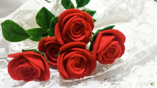 Como hacer flores de tela Rosas Super faciles y rapidas  DIY Manualidades 89 [upl. by Ykcul]