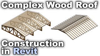 WoodTimber Roof Construction in Revit Tutorial [upl. by Court]