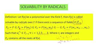 Solvability by radicals [upl. by Atthia]