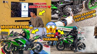 1 Million Special 😱  New Bike   MODIFICATION Started on Ninja1000🔥  Training back workout [upl. by Dahsar35]