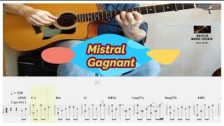 Mistral Gagnant  Guitar tabs cover 🎸 Renaud [upl. by Hallutama]