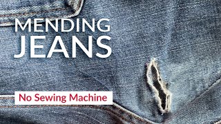 How to mend tears in jeans by hand [upl. by Xel]