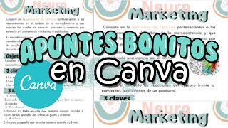 Como hacer apuntes bonitos en CANVA [upl. by Pitchford]