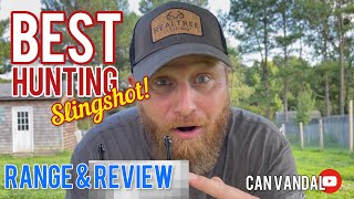 BEST HUNTING SLINGSHOT Range amp Review [upl. by Ynnij]