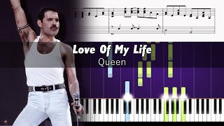 Queen  Love Of My Life  Piano Tutorial  SHEETS [upl. by Marion458]