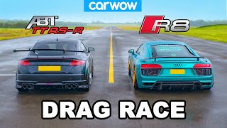 Audi R8 vs TT RSR Drag Race V10 vs ABTtuned 5cyl [upl. by Defant]