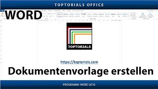 Dokumentenvorlage in Word erstellen [upl. by Carlick]